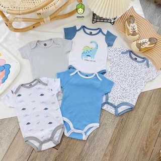 Set 5 Body Chip Ngắn Tay Cho Bé Trai Và Bé Gái Sơ Sinh Từ 3-12kg, Bộ Áo Liền Quần Bodysuit Cho Bé Hàng Xuất Mỹ S04