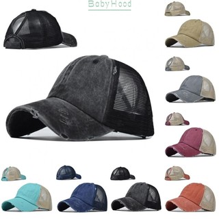 【Big Discounts】Men Women Trucker Hat Washed Mesh Back Baseball Cap Adjustable Solid Dad Hats#BBHOOD