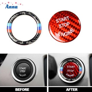 Carbon fiber start stop engine switch button cover for bmw e90/e87 1-3-5 series