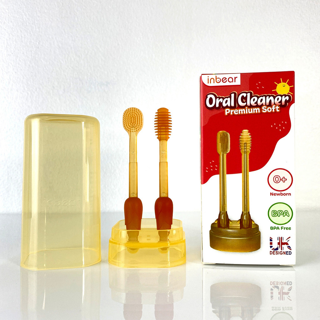 Set Rơ Lưỡi Và Bàn Chải Đánh Răng Inbear FITOLABS Chất Liệu Silicon An Toàn Cho Trẻ Sơ Sinh