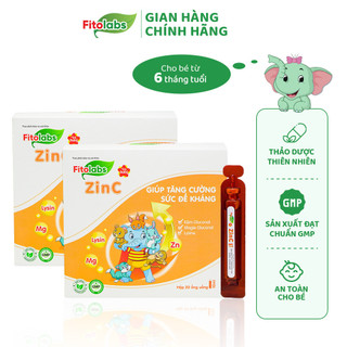  Kẽm Hữu Cơ Cho Bé Fitolabs ZinC + Cho Bé Giúp Tăng Sức Đề Kháng, Kích Thích Ăn Ngon, Hấp Thụ Tốt Hộp 20 Ống