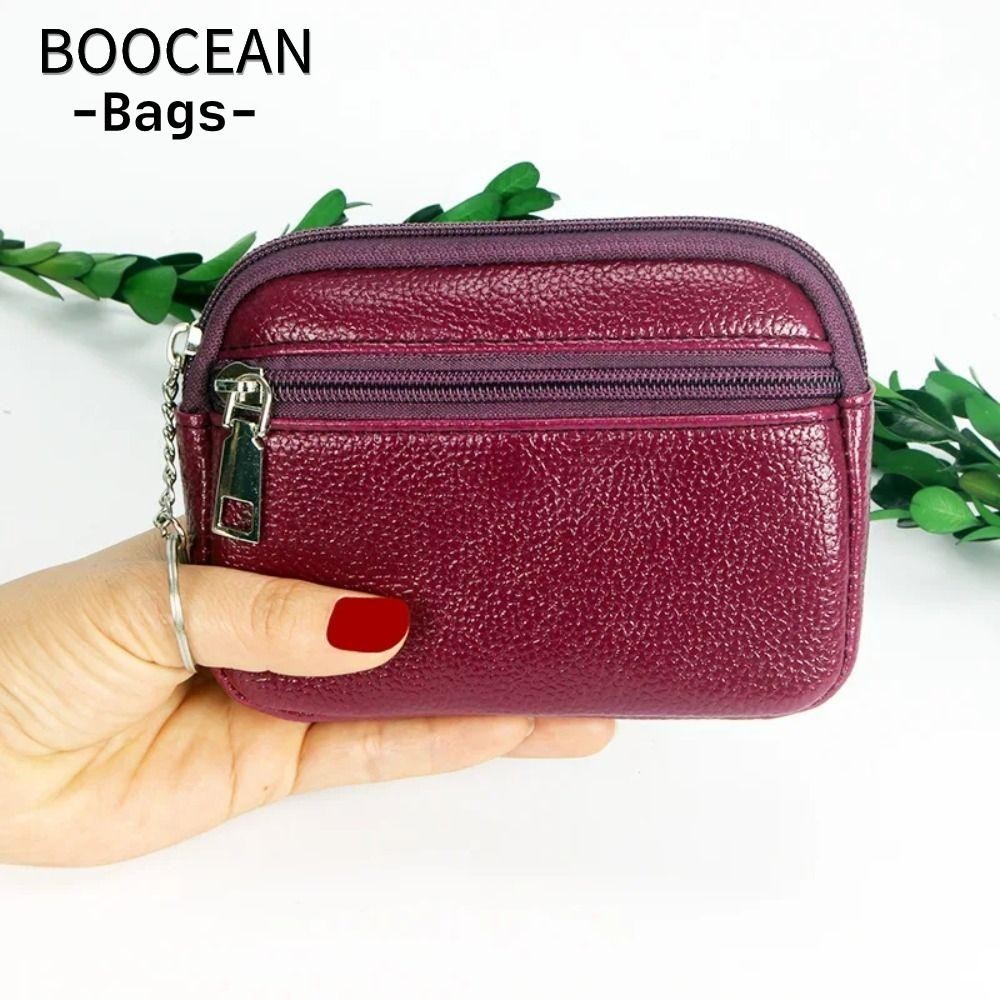 BOOCEAN Ví Mini nữ, Ví đựng tiền xu thời trang bằng da PU, Ví nhỏ có dây kéo Ví ngắn