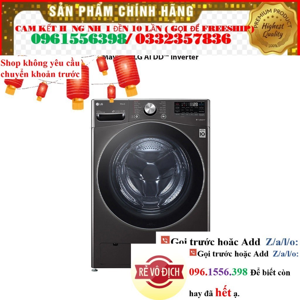 >> CH Máy giặt 21kg sấy 12kg lồng ngang LG AI DD™ Inverter màu đen F2721HVRB <>
