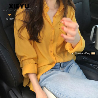 Xieyu áo sơ mi áo sơ mi nữ áo kiểu hàn quốc sang trọng thanh lịch phong cách chic wcs2430c13 11z240315