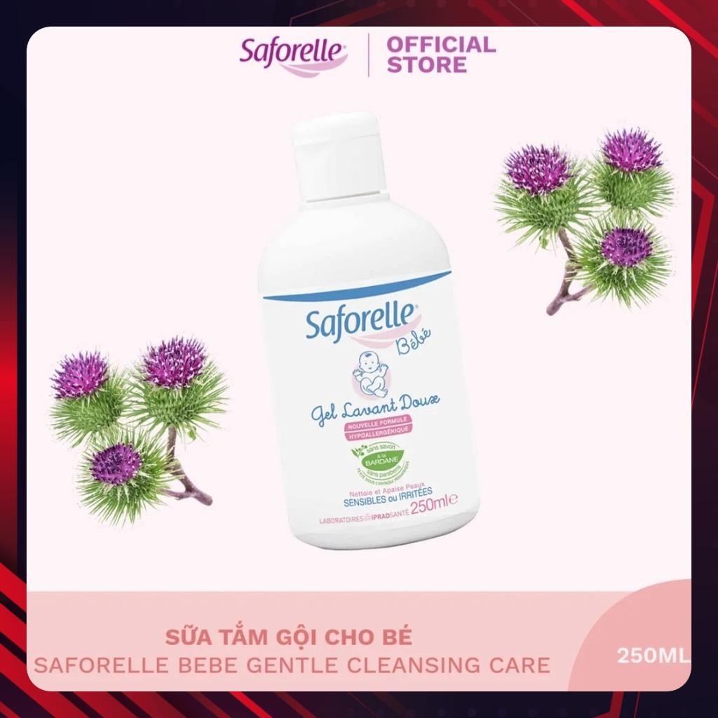 Gel tắm gội cho bé 250ml. Saforelle BEBE dịu nhẹ cho da bé.thương hiệu của Pháp.