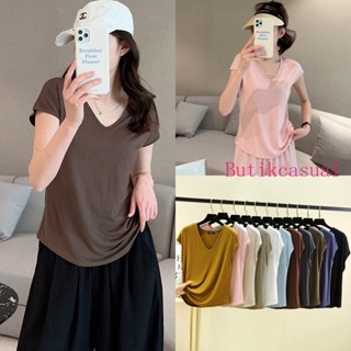 Phụ nữ cổ chữ v modal vest không tay dáng rộng trơn áo thun mùa hè 2024 nữ ngoại cỡ thời trang mỏng mềm mại co giãn áo thun thông thường hàng đầu