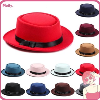 Mũ len fedora vành rộng phong cách cao bồi vintage