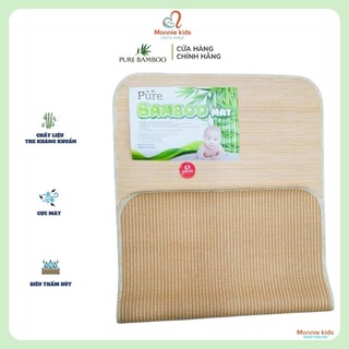 Chiếu trúc tăm tre cho bé pure bamboo 60x110cm, chiếu trúc điều hòa siêu mát - monnie kids