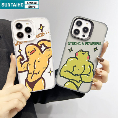 Suntaiho Độc Đáo Cơ Ếch Họa Tiết Gà Trong Suốt Mờ Dành Cho Iphone 16 15 14 12 13 11 Pro Max IP 7 8 Plus Iphon X Xs XR Xs Max TPU Silicon Mềm Cao Cấp Chống Sốc Ốp điện thoại