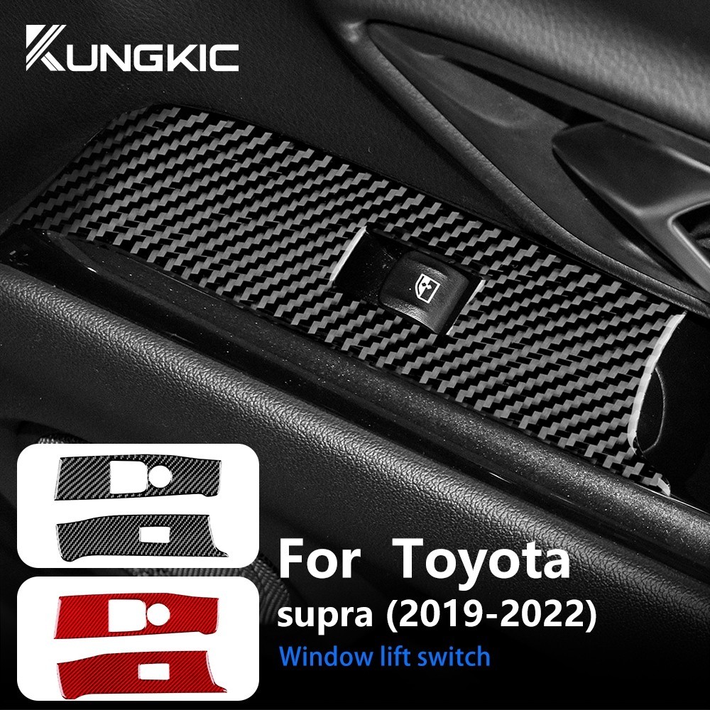 Dành Cho Xe Toyota Supra GR A90 A91 MK5 2019-2022 Sợi Carbon Nâng Cửa Sổ Khung Trang Trí Miếng Dán N