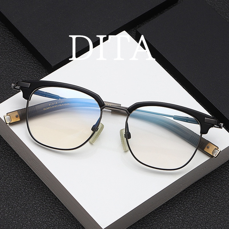 [Kính TOTU] Gọng kính Dita Acetate, gọng kính titan nguyên chất, gọng kính lông mày cho nam 411, kiể