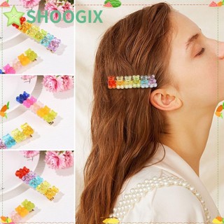 SHOOGII Jelly Bear Clip Tóc Thời Trang Dễ Thương Kẹo Màu Barrett đầy Màu Sắc Cô Gái Kẹo Mềm Mũ Phụ Kiện Tóc Của Phụ Nữ Vịt Clip Quà Tặng