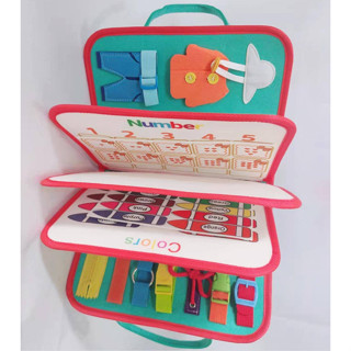 Đồ chơi cao cấp Bảng bận rộn, cặp bận rộn Montessori tích hợp 7 trong 1 -Thepooh