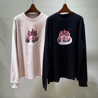 Alexander Wang 2023Autumn Loose Cake Flowers Long SleeveTWomen's T-shirt Loose Bottoming Top