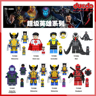 Minifigures các nhân vật trong Marvel Deadpool, Wolverine, Riot - Đồ chơi Lắp ghép Xếp hình Mini Mô hình TV6205