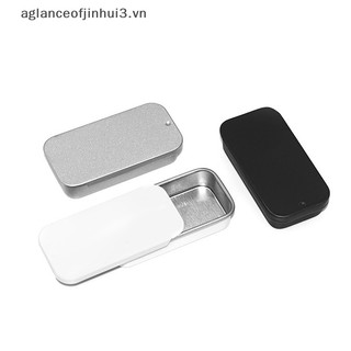~ Afhvn ~ Hộp thiếc Mini rỗng hình chữ nhật bằng kim loại Hộp đựng kẹo đẩy hộp đựng thuốc.
