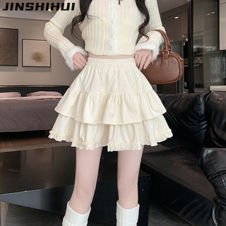 JINSHIHUI váy Chân váy thời trang váy nữ xu hướng Hàn Phong Đơn giản Cute WWY24203D2 8Z240218