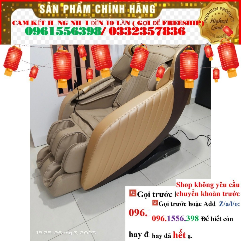 KHO >> CH Ghế massage Okinawa Os - 725, con lăn silicon 4D, điều kiển giọng nói tiếng việt