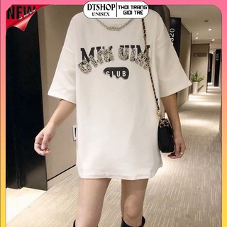 (Hàng Đẹp) Áo Thun Miu Lồng Cổ Xích ❤ Áo Phông Cotton Dày Dặn Dáng Rộng Nam Nữ DTS135