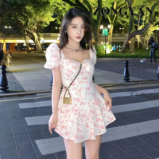 ZONGYAN Chic váy nữ Đầm Body Cho thời váy Phong cách Dễ thương INS Vintage WLQ2410MYG 9Z240227