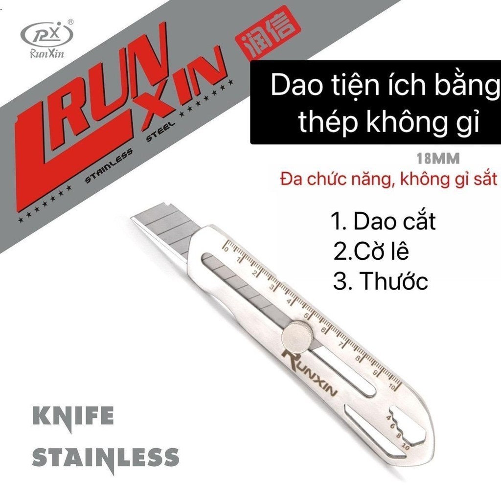 Dao rọc giấy Jtech Tool đa chức năng 18mm bằng thép không gỉ
