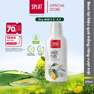 Nước Súc Miệng Làm Trắng Răng SPLAT White Plus Professional Series Hơi Thở Thơm Mát Bảo Vệ Toàn Diện 275ml