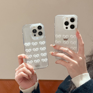 Ốp điện thoại TPU nơ ngọc trai cho iphone 15 14 13 11 12 Pro Max ladylike trong suốt thời trang bảo hiểm đầy đủ thiết kế lỗ lớn chống rơi