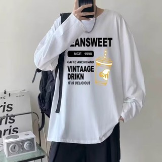 Áo phông nam Tay Dài Oversize Chất Liệu Cotton In Chữ Tiếng Anh Coke
