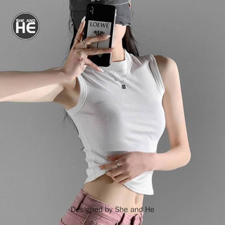 Phiên Bản Hàn Quốc Áo Vest Không Tay Màu Trơn Nữ Mùa Hè Phong Cách Mới Cổ Tròn Slim-fit Ôm Hơn Nhìn Áo Thun Bên Ngoài Mặc Đáy Ngắn Top 8col