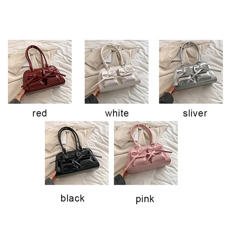 Yadou standoil Hàn Quốc Nơ Nách Boston Túi Tote Retro Dầu Sáp Da Đơn Giản Túi đeo dưới cánh tay | BigBuy360 - bigbuy360.vn