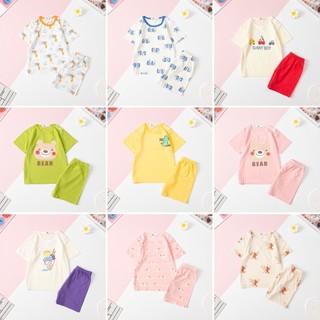 Bộ mùa hè cotton giấy cộc tay Bé trai, bé gái LITIBABY cúc vai cho bé 8kg - 16kg