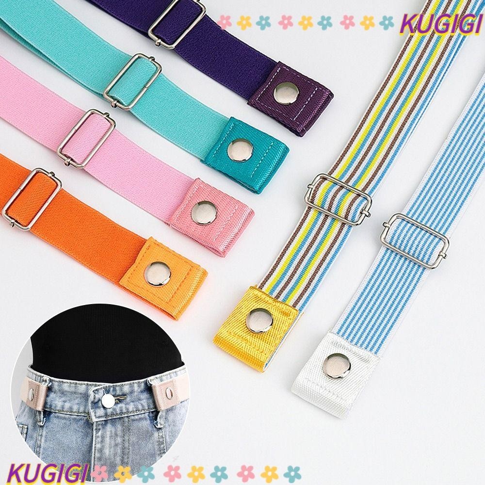 Thắt lưng vô hình không khóa KUGIGI Dây thun thông thường co giãn thời trang