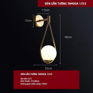 Đèn tường trang trí phòng ngủ hình giọt nước TAMOGA ANDYS 1253 - Kèm bóng Led as vàng