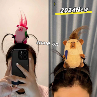 2024 Phong Cách Mới Capybara Sang Trọng Búp Bê Đầu Bé Gái Dễ Thương Đơn Giản Thời Trang Phụ Kiện Tóc