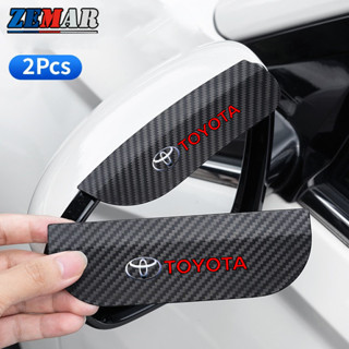 2 Chiếc Toyota Xe Phía Sau Gương Bảo Vệ Mưa Sợi Carbon Chiếu Hậu Gương Miếng Dán Đa Năng Phụ Kiện Ô Tô Cho Agya Raize Calya Avanza Veloz Rush Kijang Innova Yaris Corolla Cross bZ4X