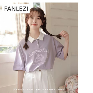 FANLEZI thun áo áo polo nữ Comfortable phổ biến Popular Vintage A23K028 14Z240403