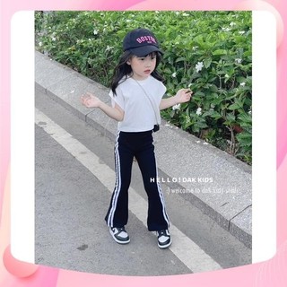 Set áo croptop quần loe chạy viền cho bé gái