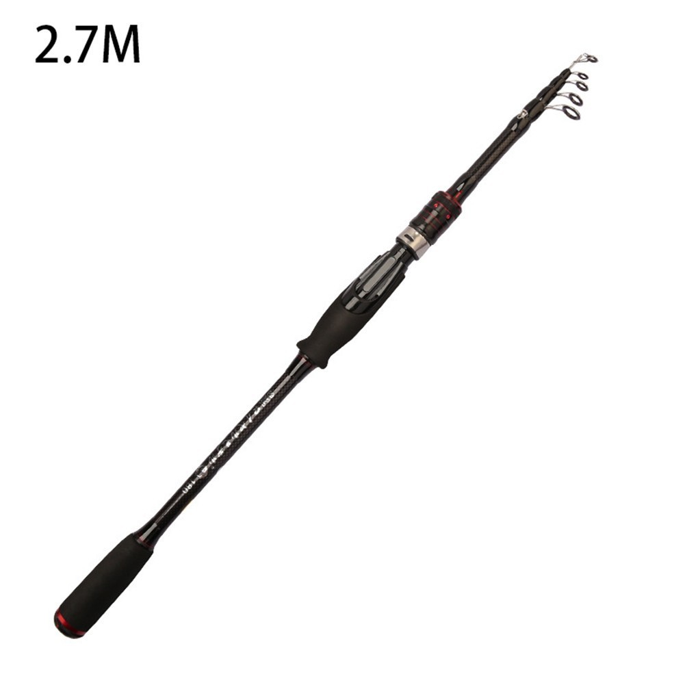 Exqu 1.65M-2.7M sợi carbon cần câu bằng kính thiên văn luya cá rô cần câu 2000G