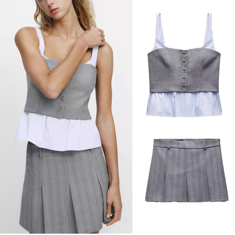 Váy sọc 2025zara3152404 Khâu Sling 2180437