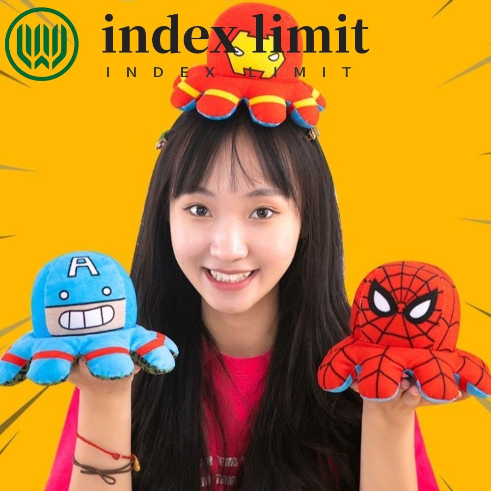 Index LIMIT Flip Plush Toy, Iron Man Hulk Flip Octopus Plush Toy, Quà tặng trẻ em Người nhện Anime N
