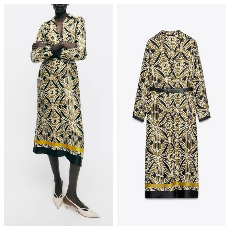 Zara Spring new women's holiday print fashion Bohemian casual dress 3897055