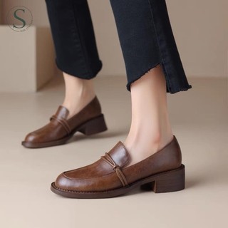 Size Station - Giày loafer da trơn basic 4cm 400034