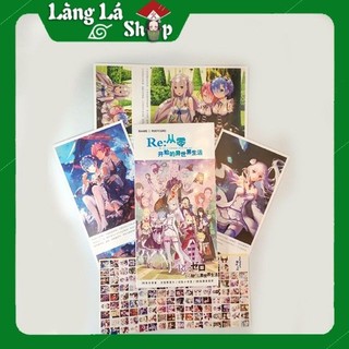 Hộp Postcard Bưu thiếp (Trọn bộ 340 Hình có Sticker) Anime/Manga Re:Zero kara Hajimeru Isekai Seikatsu
