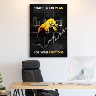 Thương mại Kế hoạch của bạn Không phải cảm xúc của bạn Tài chính Thị trường chứng khoán Động lực Canvas Nghệ thuật treo tường Poster In Trang trí phòng văn phòng tại nhà