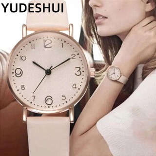 YUDESHUI Đồng hồ đeo tay, Đồng hồ đeo tay 7 màu bằng da PU, Đồng hồ đeo tay thạch anh tương tự thông thường dành cho nữ