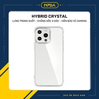 Ốp Lưng Kính Cường Lực Cao Cấp Chống Ố Vàng Hybrid Clear 4 Góc Chống Sốc Cho Điện Thoại 13 Pro Max Njoyshop