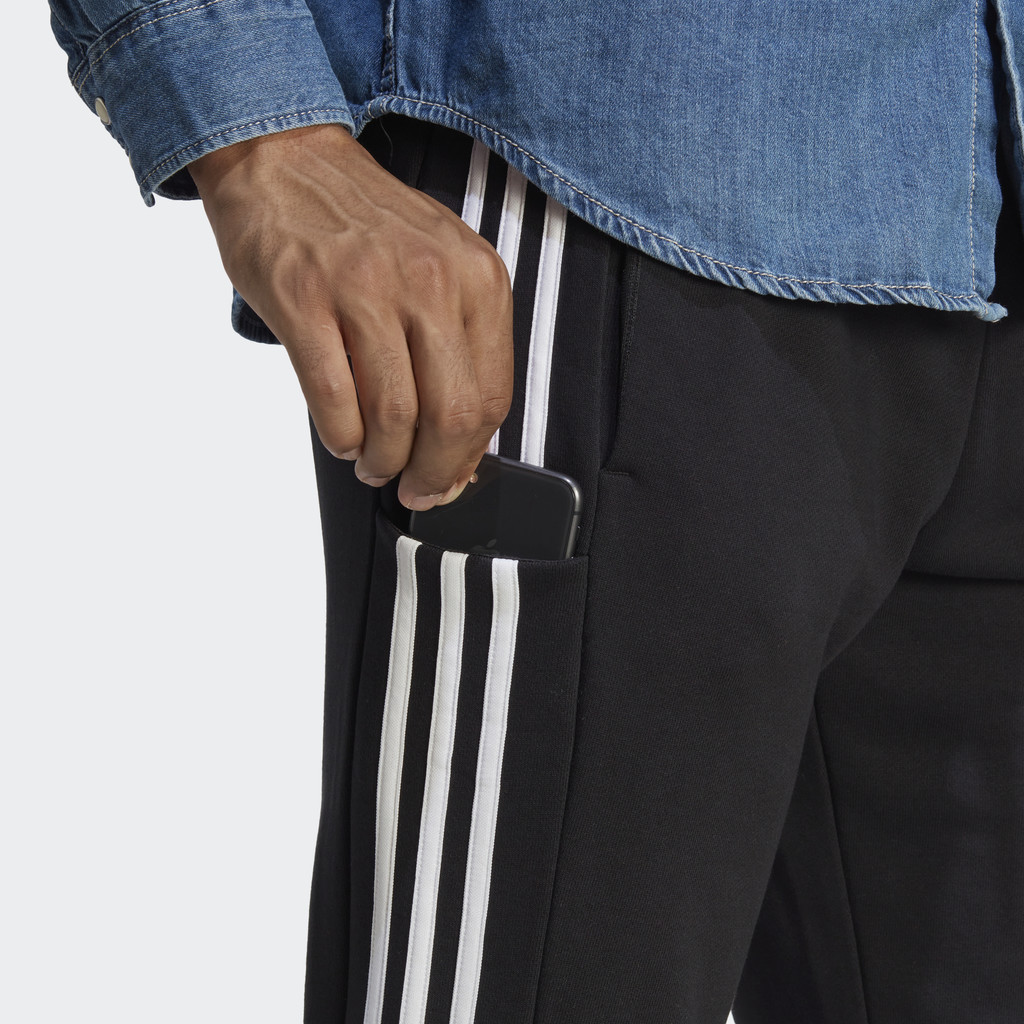 Adidas Phong cách sống Quần Ống Côn Vải Thun Da Cá 3 Sọc Essentials Nam Đen HA4337