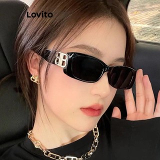 Kính mát Lovito kim loại màu trơn thường ngày cho nữ LFA01024 (màu đen)