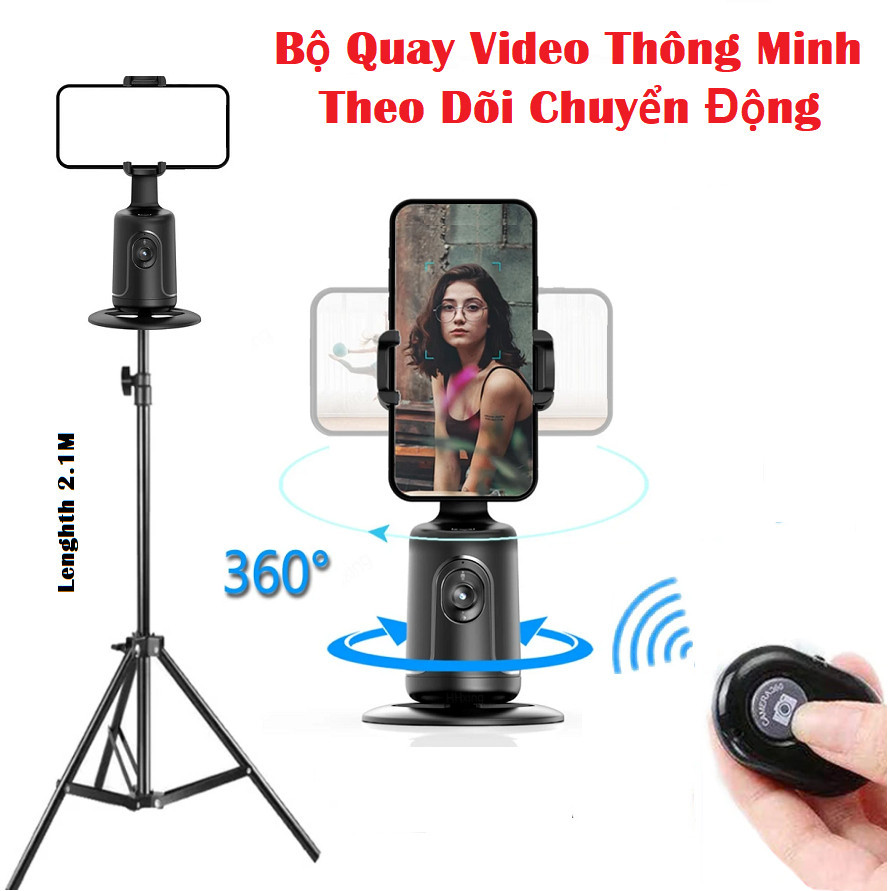 Gậy Selfie Gimbal P01 Tặng Remote, Giá Đỡ  Chân Cao 2.1M, Tự Chuyển Động Theo Khuôn Mặt Quay Video 360° - Không Cần  App