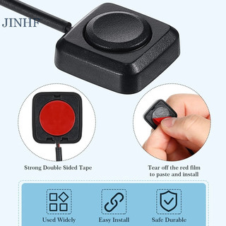 Jinhf 1 Nút Nhấn Tạm Thời Bật Tắt Công Tắc Nhựa Đen 12V 24V Nút Báo Động Ô Tô DIY Đèn Pin Bề Mặt Gắn Nút Mini HOT